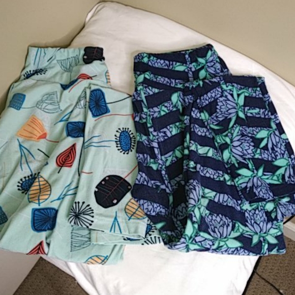 LuLaRoe Pants - LuLaRoe One Size Girls Leggings 2 Pair